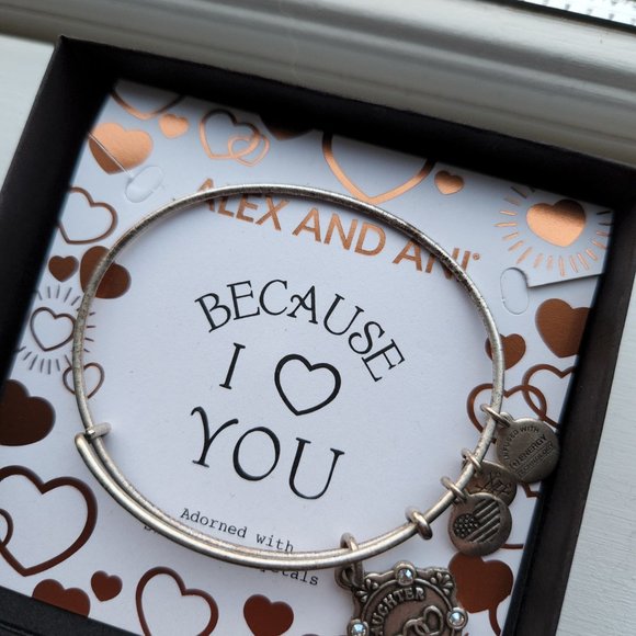 DISCONTINUED Alex and Ani Daughter Charm Bangle with Swarovski Elements - Picture 3 of 4